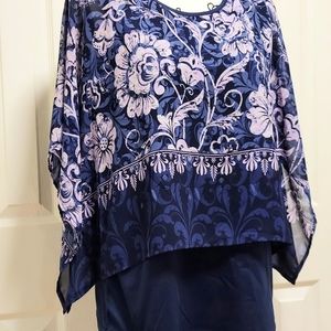 Gorgeous BLAIR top, layered look, butterfly sleeves. NAVY, LAVENDER.